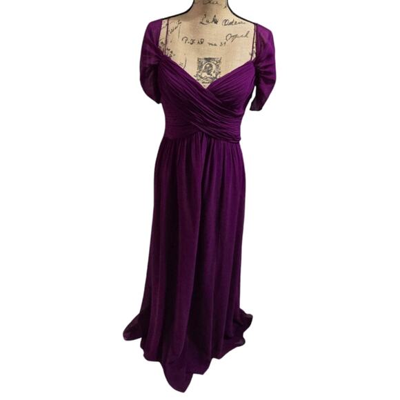 RALPH LAUREN EVENING Elegant Purple Off-Shoulder Maxi Dress Size 8 - Picture 4 of 13